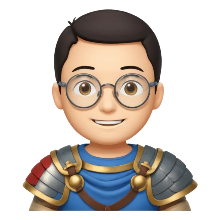 Nobita, wearing gladiator cloth, big round glassed sticker