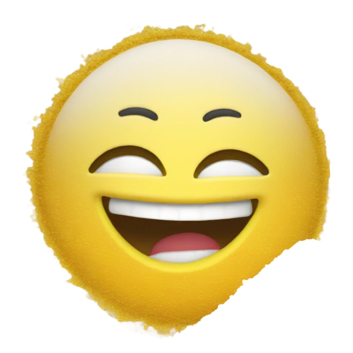 Super happy emoji with a pile of salt infront sticker