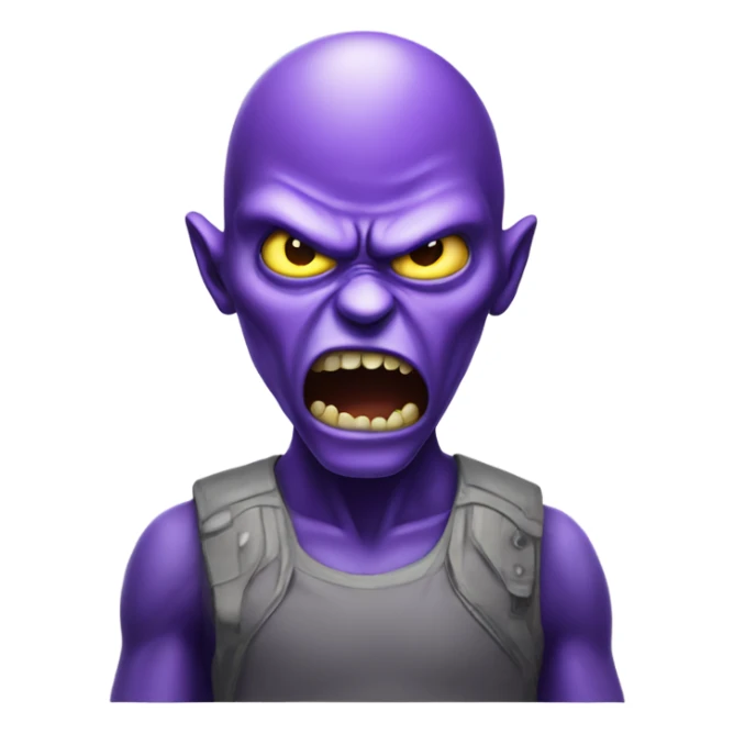 angry purple alien teenager sticker