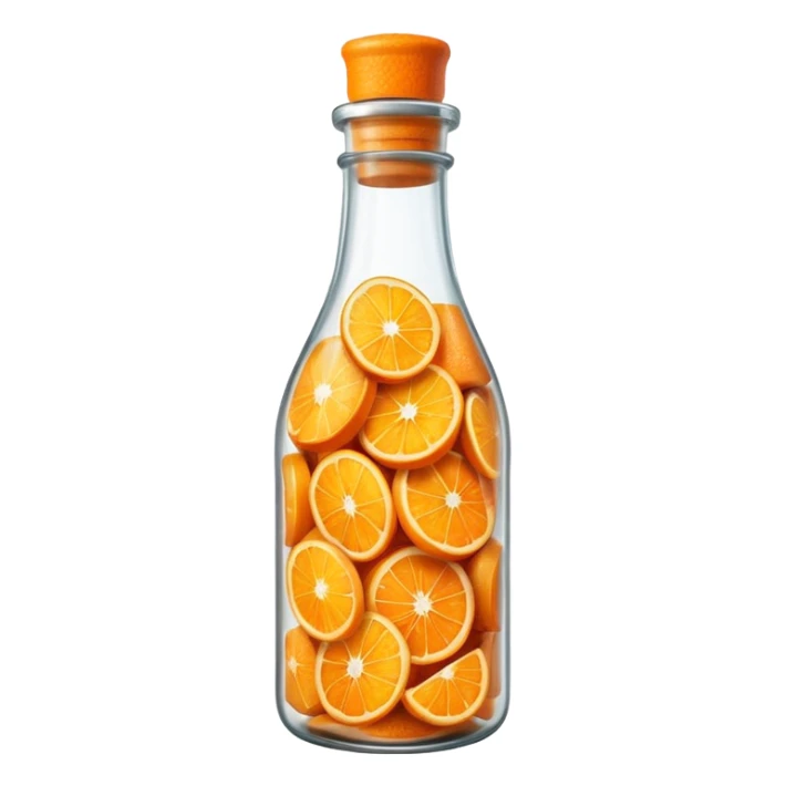 a bottle made of orange peel sticker