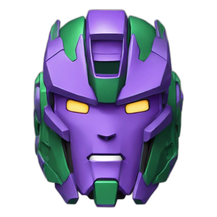 purple green gundam mecha head sticker