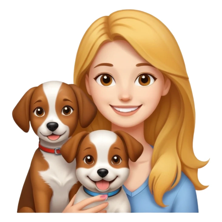 young woman with a cute dog, friends sticker