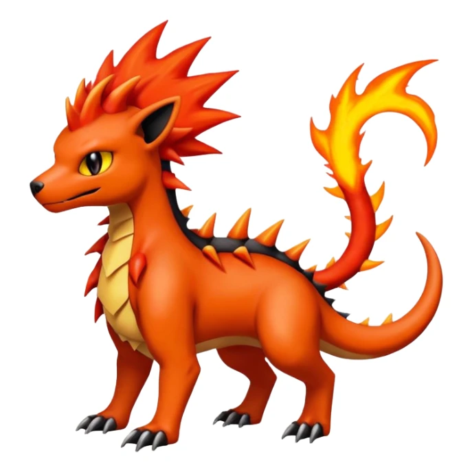 Houndoom-Charmeleon-Fakémon-hybrid-creature (full body)  sticker