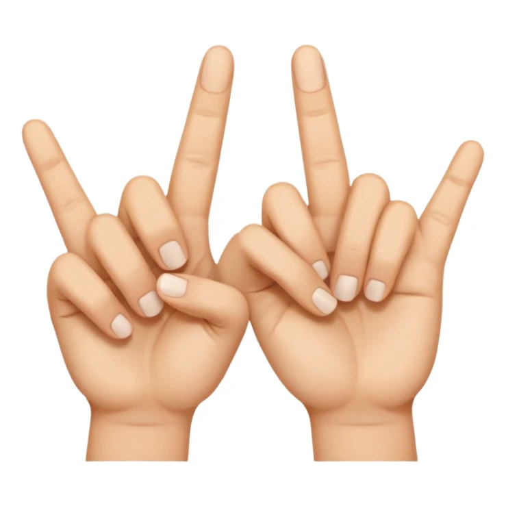 two fingers crossed in an X shape invented sign sticker