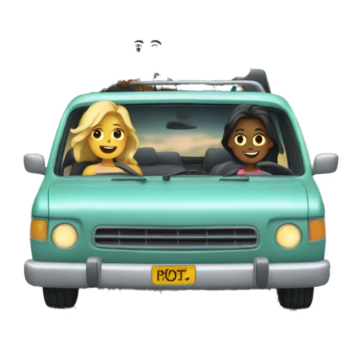 2 girls and 2 guys on a road trip sticker