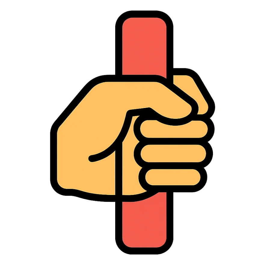 color outline icon of a hand gripping sticker