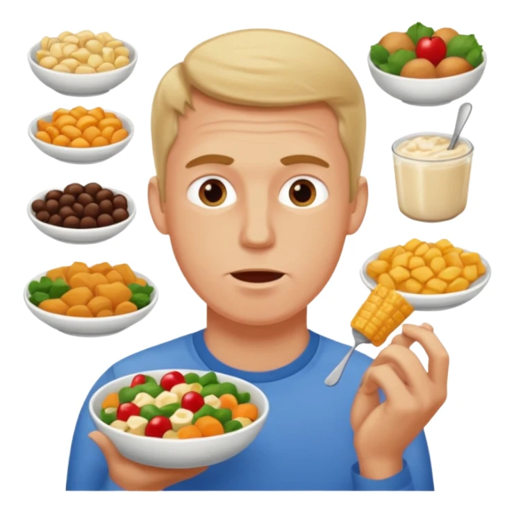 a tall white man eating 100 different foods sticker