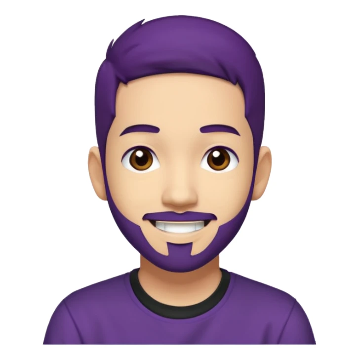Mike Shinoda with dark purple hair, brown eyes sticker