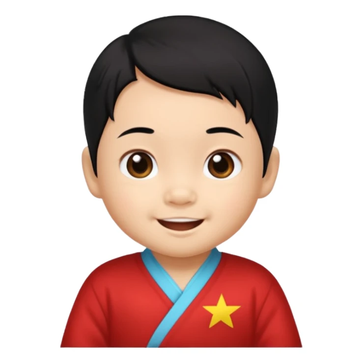 photorealistic Chinese baby with black hair sticker