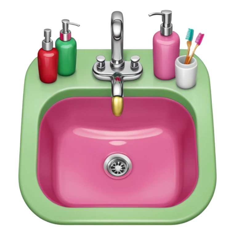 A sink at the hair salon (Pink/Green/Red) sticker