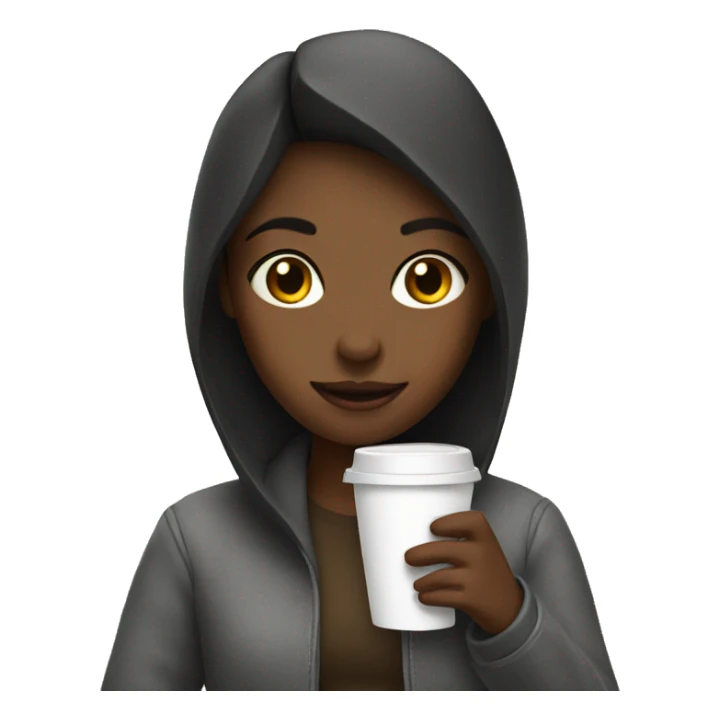 Girl holding a coffee sticker