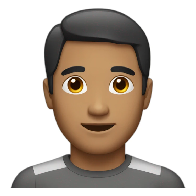 a man with short hair cut and circle header and black hair sticker