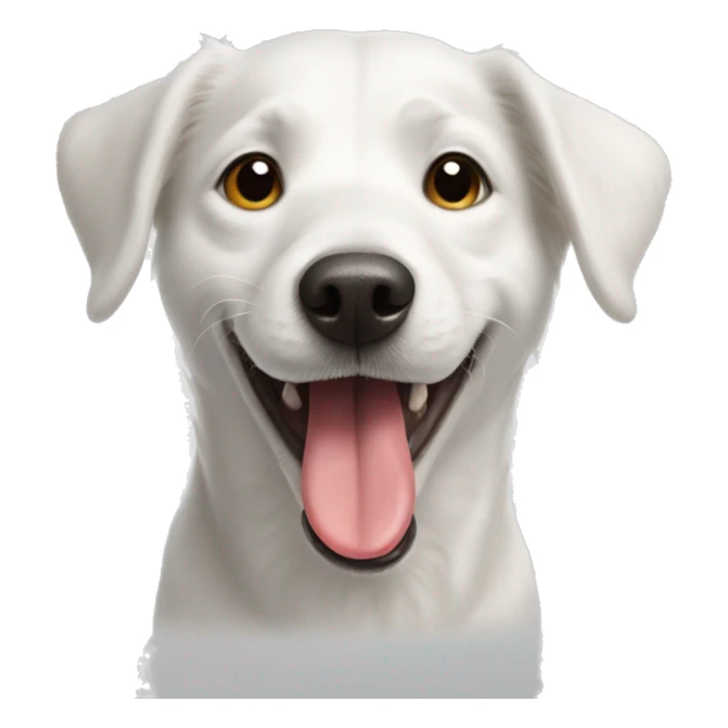 white dog with tongue out sticker
