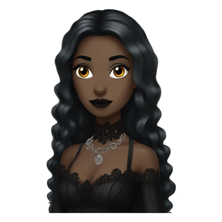 Gothic woman brown skin sticker