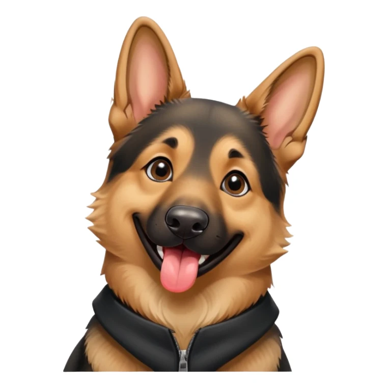 A cute German Shepherd smiling with its tongue out. sticker
