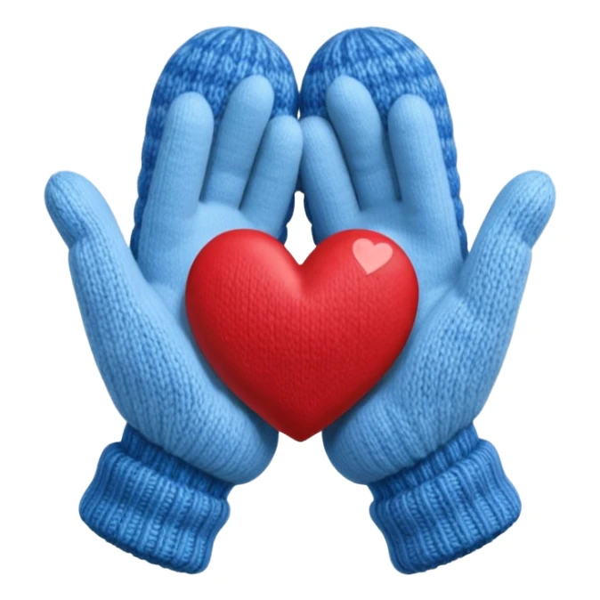hands in mittens make a heart like 🫶🏻 sticker