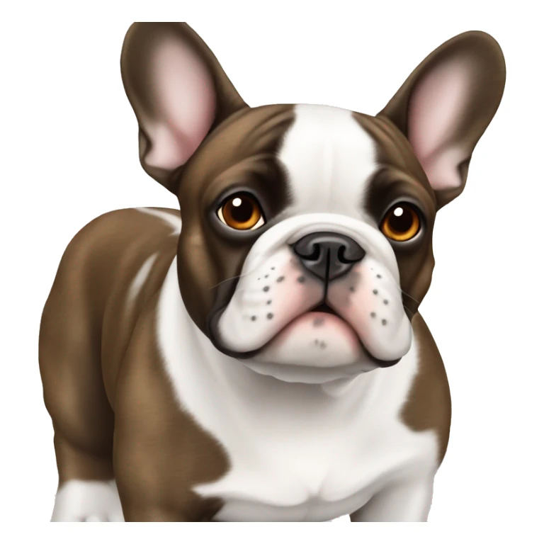 french bulldog white with brown spot on whole ear sticker