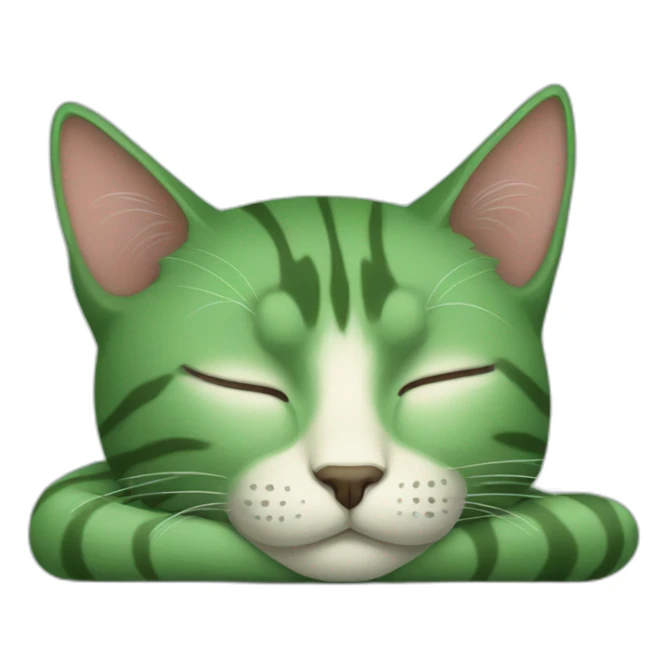 deepgreen cat sleep sticker