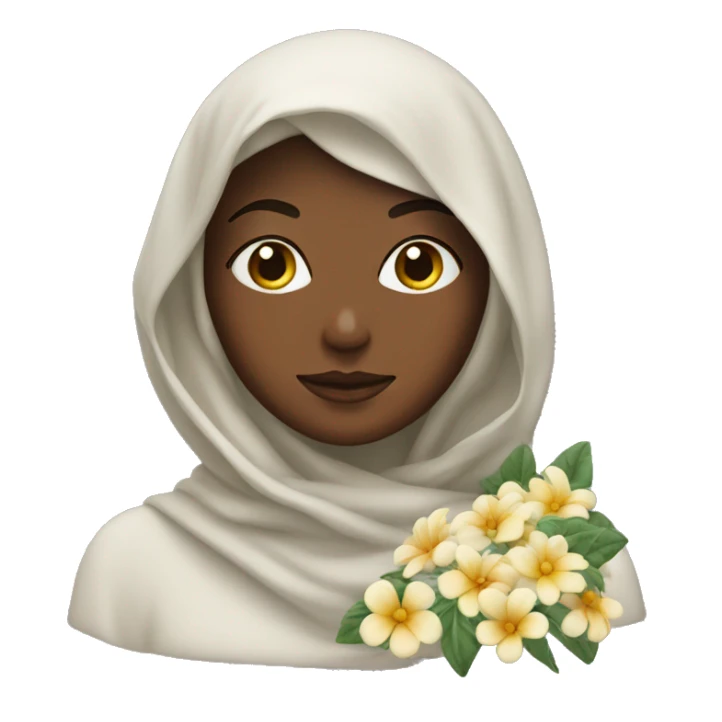 A fully veiled woman with jasime flowers sticker