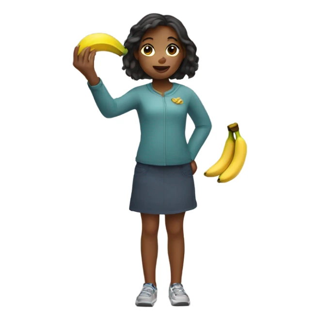 Girl with a banana in hand sticker