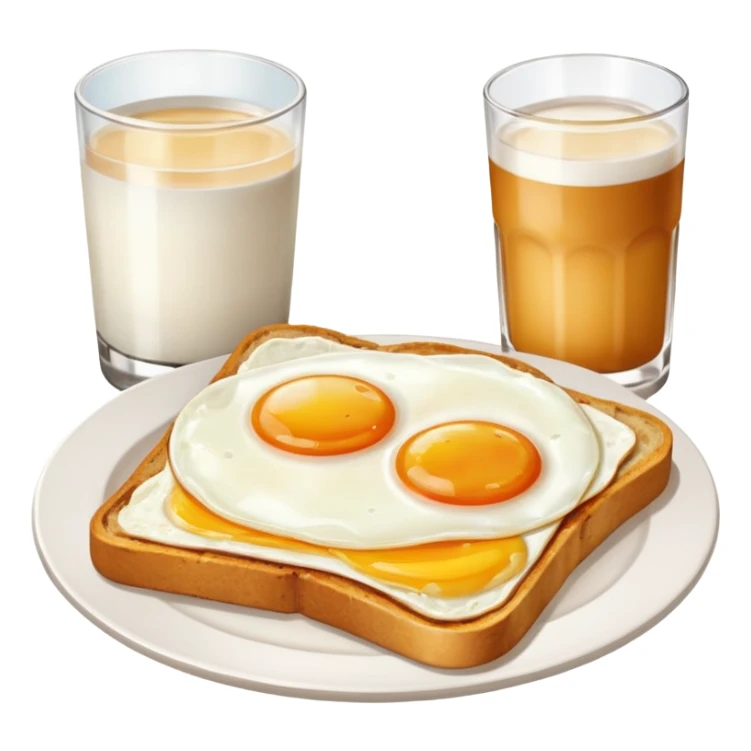 Breakfast ( bread + egg + a glass of milk) sticker