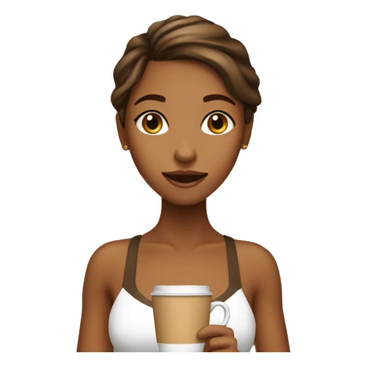 A caramel girl whit a coffee in her hand  sticker