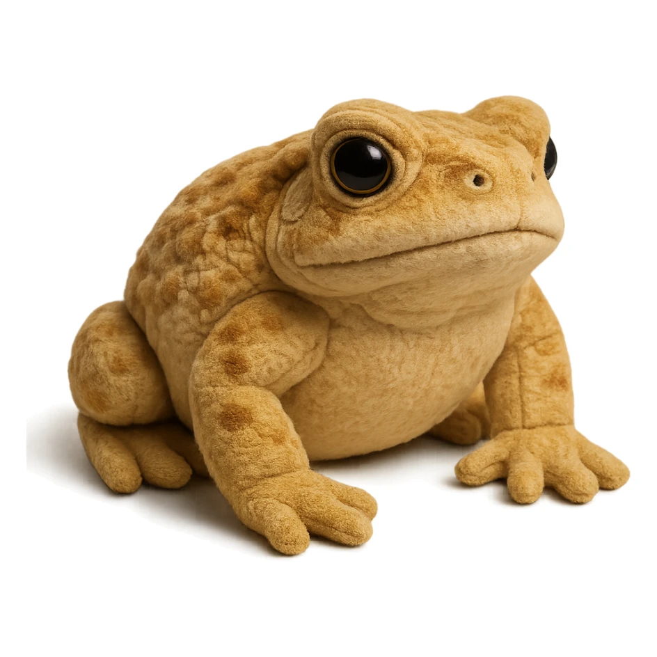 realistic bufo frog doll, plush toy, soft textures, detailed, no background sticker