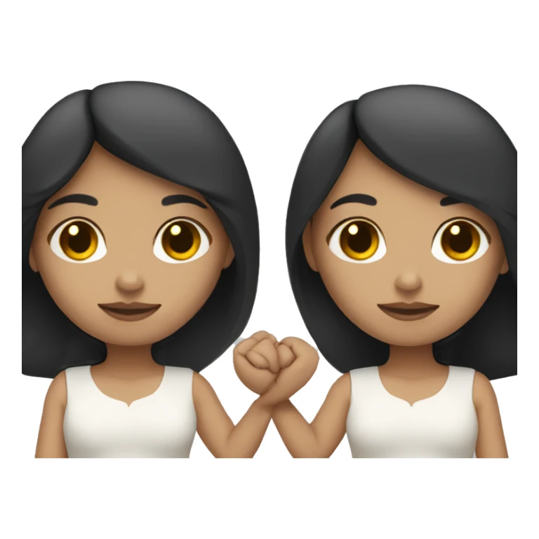 latina twins with pale skin holding hands sticker