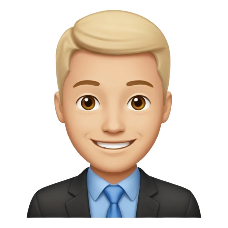 An outgoing office worker male in his late 20s, cheerful image sticker