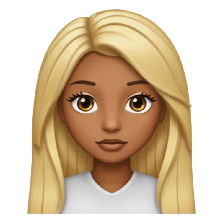 brown skin long blonde hair with long lashes sticker