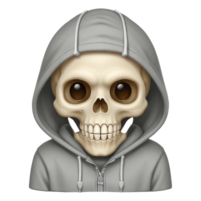 Laughing empty skull in a hoodie sticker
