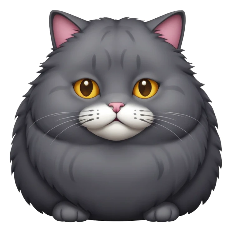 Gato gordo color gris oscuro  sticker
