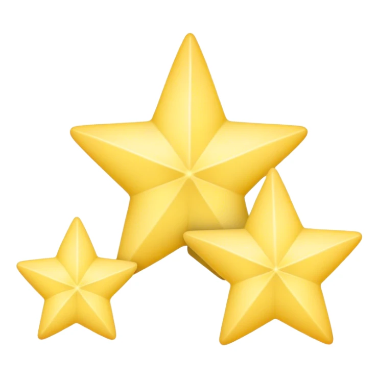 3 pastel yellow stars of different sizes sticker