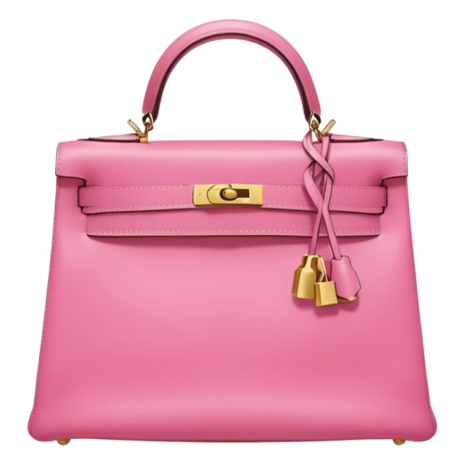 hermes kelly bubble gum pink color bag  sticker