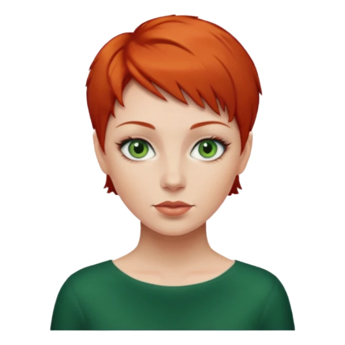women with very short red hair sticker