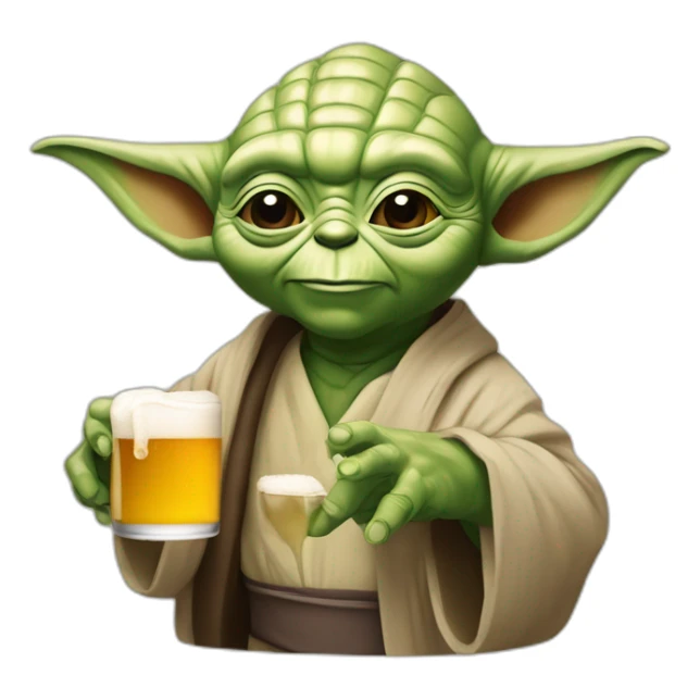 Mètre yoda qui boit une bière sticker