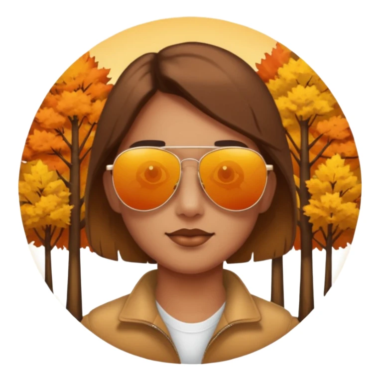 Reflection of autumn trees in sunglasses lens sticker
