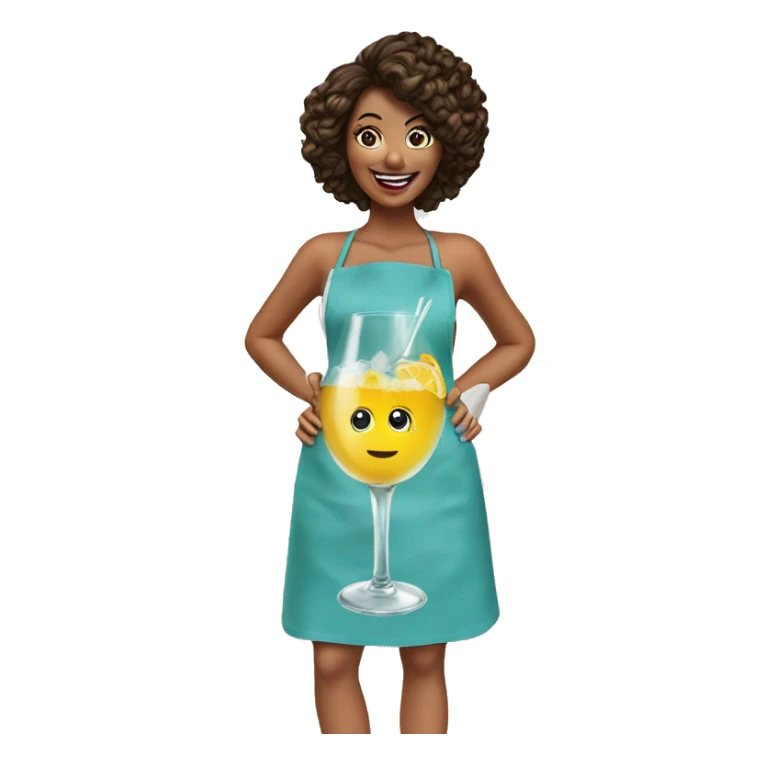 Funny girl apron cocktail  sticker