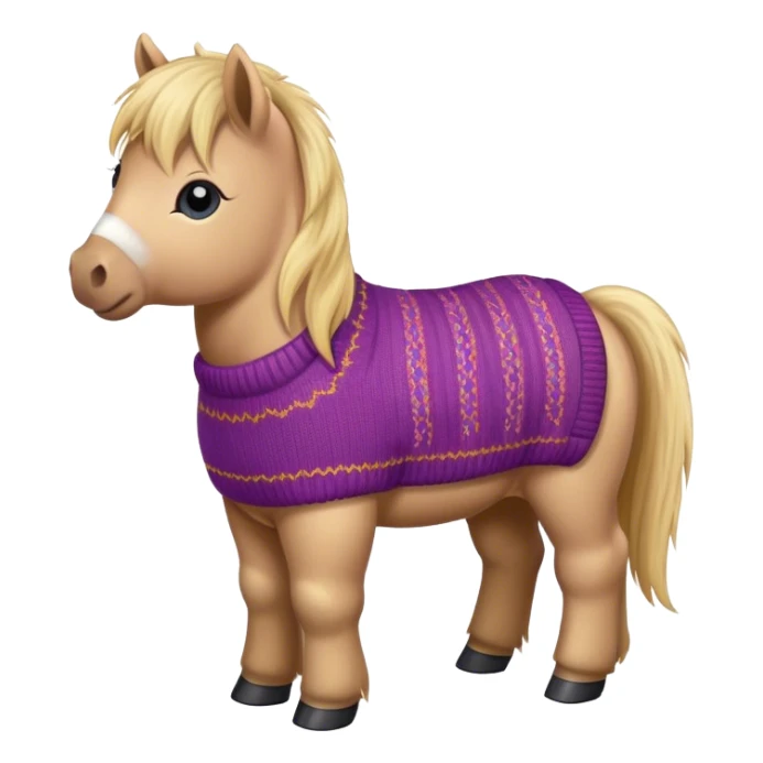 Disney-style, cute Shetland pony wearing a knitted jumper  sticker