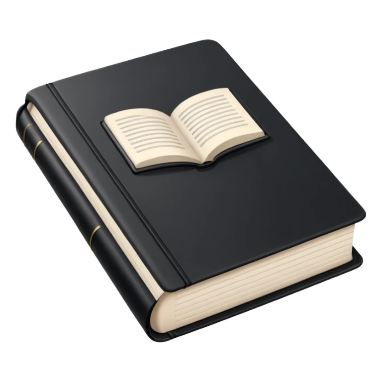 open book with black cover and with completely white pages sticker