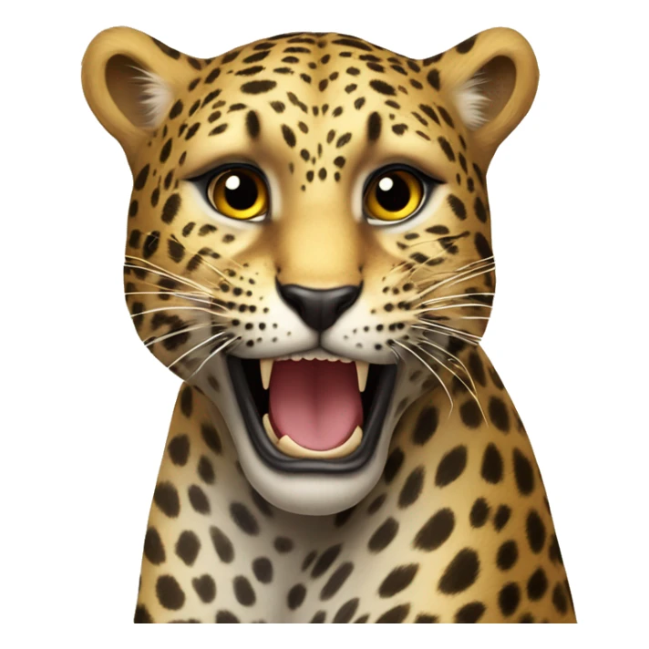 Leopard macht kussmund Herz  sticker