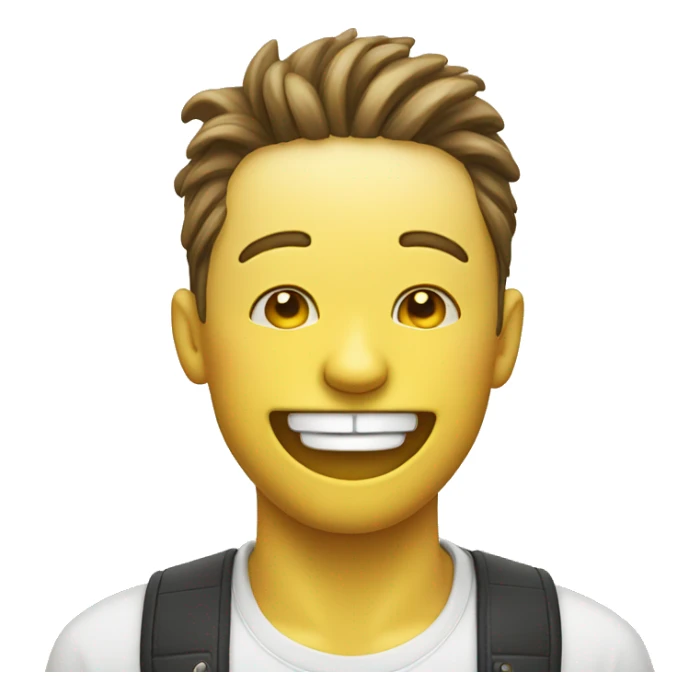 Yellow face emoji smiling with eyes closed sticking tongue through teeth sticker
