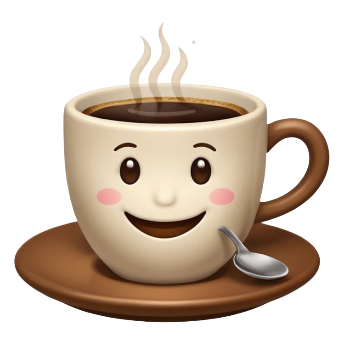 a cute cup of coffee with a smile, without the plate sticker