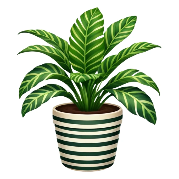 potted house plant, calathea zebrina sticker