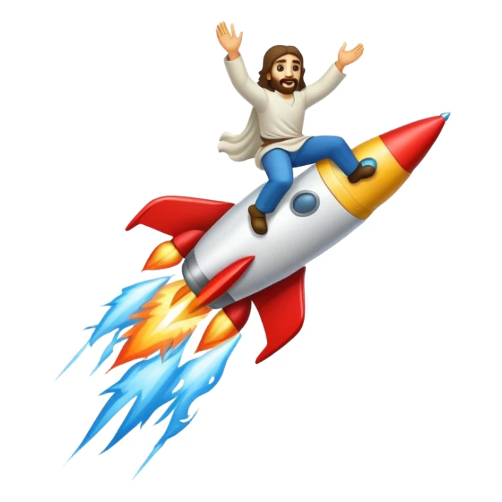 jesus riding a rocket france black boom!  sticker