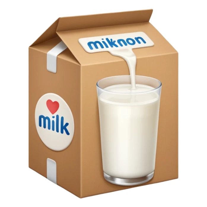 a box of milk have the label word "MILK" sticker