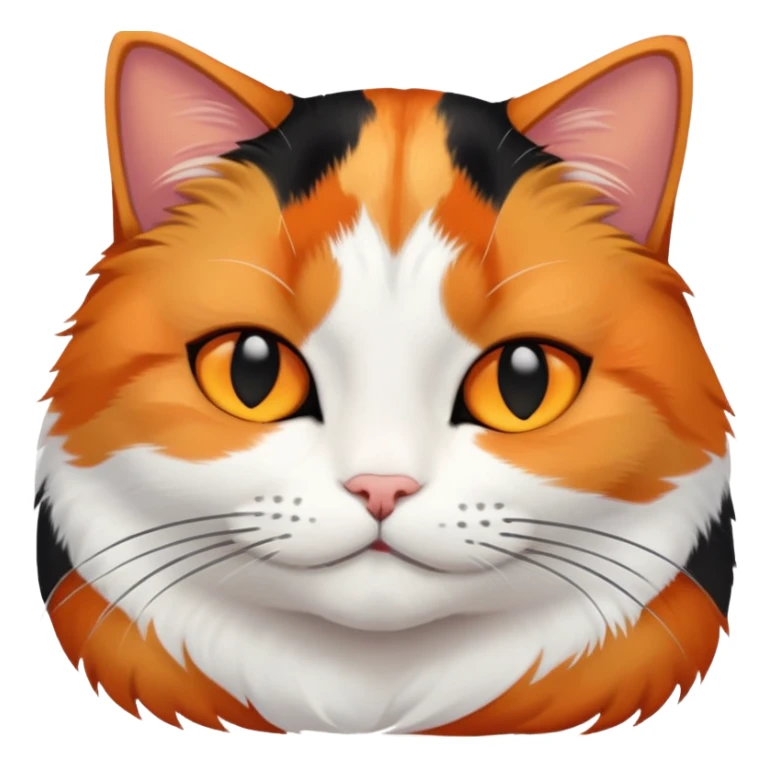 Calico cat, bottom half of face is white, napping  sticker