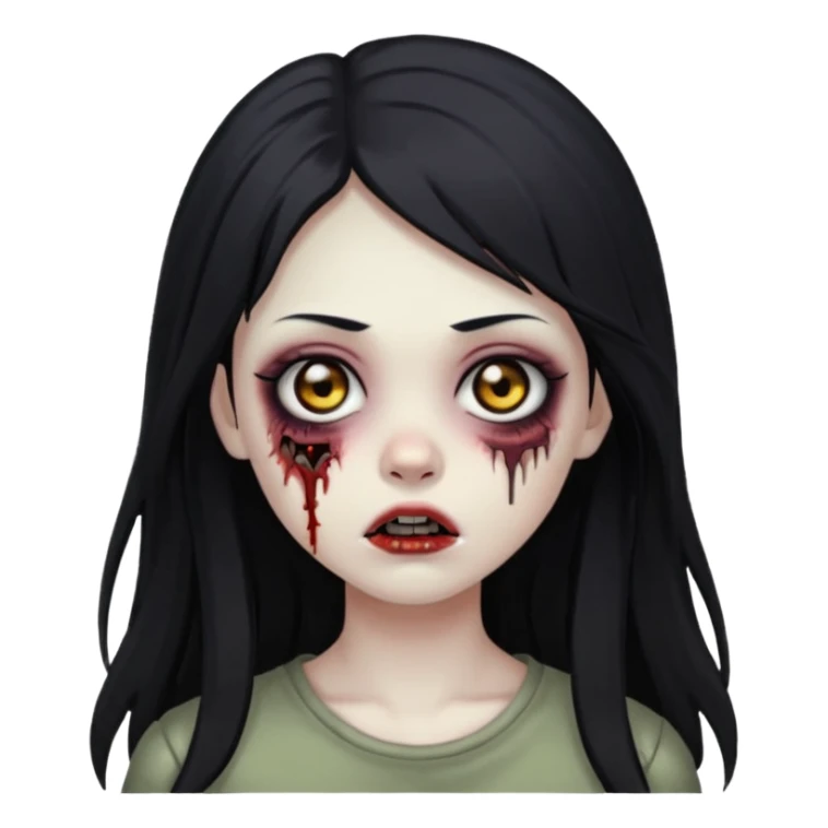 girl zombie long hair side bang sticker