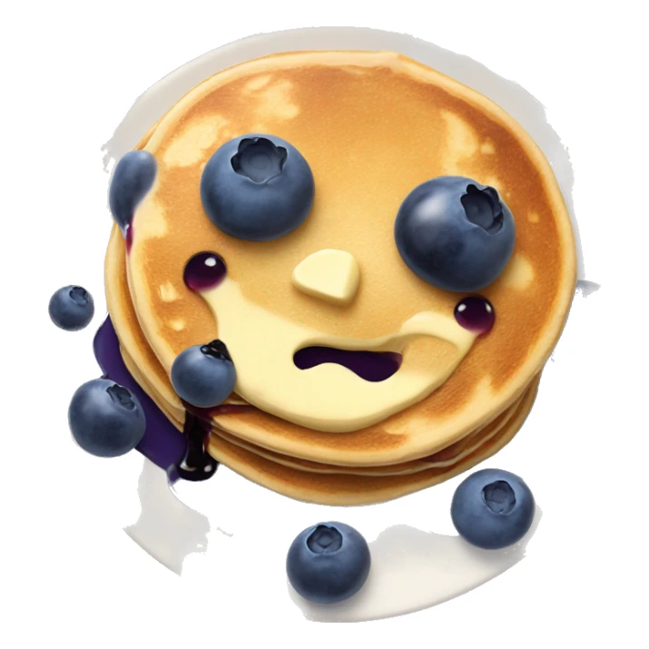 blueberry pancakes with butter and syrup on a cute plate  sticker