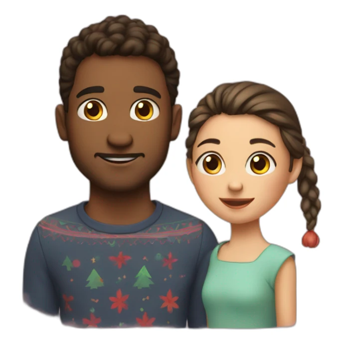 festive duo son and daughter sticker